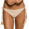 Metallic Tie Side Hipster Bikini Bottom -Shoreline Trendy CSL NEUTRAL CRGO Bottoms Front 103169