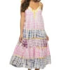 Holi Tie Dye Midi Dress -Shoreline Trendy CSSP23004 Apparel Dress Tie Dye Front