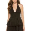 LoveShackFancy Deanna Halter Mini Dress -Shoreline Trendy D1143 493 Apparel Dress Black Front