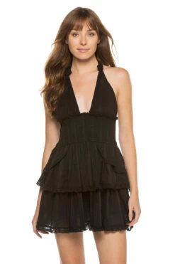 LoveShackFancy Deanna Halter Mini Dress