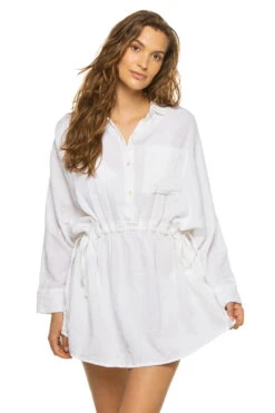 ELAN Short Button Up Shirt Dress