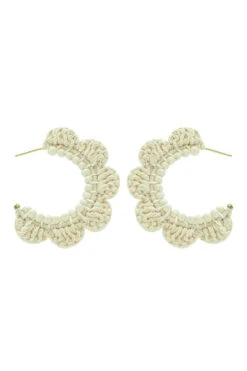 Crochet Scallop Hoop Earrings
