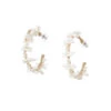 Shell Hoop Earrings -Shoreline Trendy E22 78 Earrings White Front