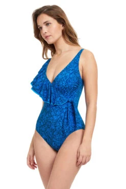 Mehndi One Piece Swimsuit -Shoreline Trendy E2311 2132 One Piece Swimsuit Petrol Side