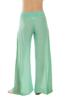 ELAN Crochet Smocked Pants -Shoreline Trendy EBW CR2191 Apparel Bottom Emerald Back