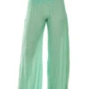 ELAN Crochet Smocked Pants -Shoreline Trendy EBW CR2191 Apparel Bottom Emerald Front