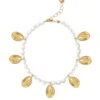 Pearl Shell Anklet -Shoreline Trendy FA10 Bracelet Gold Front1
