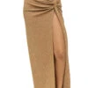 Gwen Maxi Skirt -Shoreline Trendy GWEN SKIRT Apparel Bottom Gold Shimmer Front