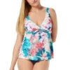 Willow Twist Tankini Top 1 Willow Twist Tankini Top -Shoreline Trendy H42756 Tankini Top Multi Front
