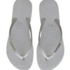Havaianas Slim Glitter Flip Flops -Shoreline Trendy HAV GREY ICEGY Footwear Top 101752