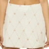 Hero Mini Skirt -Shoreline Trendy HERO SKIRT Apparel Bottom Off White Crystal Front