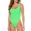 Classic Square Neck One Piece Swimsuit -Shoreline Trendy HNZ WHITE LIGRE One20Pieces Front 91410