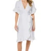 Charlotte Wrap Dress -Shoreline Trendy HONO WHITE WH Sundresses Front 89039