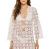 Yesenia Lace Tunic -Shoreline Trendy HS23 SFL973 Apparel Top Pure White Front
