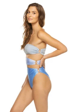 Isla Bandeau Cut Out One Piece Swimsuit -Shoreline Trendy ISLA 1PC One Piece Swimsuit Azulado Side