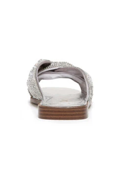 Sam Edelman Issie Slides -Shoreline Trendy ISSIE Shoe Silver Back