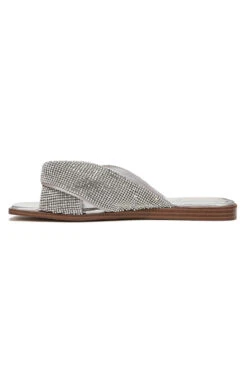 Sam Edelman Issie Slides -Shoreline Trendy ISSIE Shoe Silver Side1