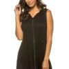 Midnight Shore Hooded Tunic -Shoreline Trendy J204723 Apparel Top Black Front