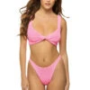 Juno Two Piece Bikini Set -Shoreline Trendy JUNO Bikini Set Bubblegum Pink Front