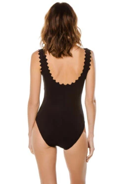 Ines Rick Rack Underwire One Piece Swimsuit -Shoreline Trendy KAR BLACK BL One20Pieces Back 94651
