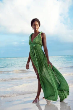 Selena Full Length Harness Gown -Shoreline Trendy KASIA GREEN SLV Sundresses Lifestyle 91612