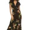 Kaanapali Wrap Maxi Dress -Shoreline Trendy KAWD8404 Apparel Dress Black Front