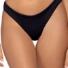 Evan Brazilian Bikini Bottom -Shoreline Trendy L520BBLASA Bikini Bottom Black Sand Front