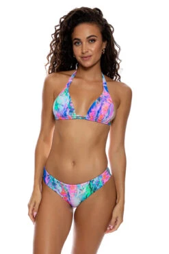 Double Strap Sliding Halter Bikini Top