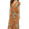 Lahaina Wrap Maxi Dress -Shoreline Trendy LAWD8514 Apparel Dress Teal Front