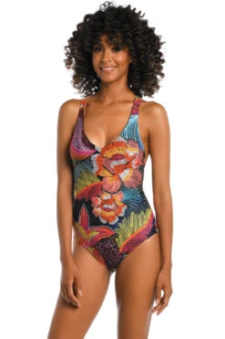 Sunlit Soiree Wide Strap One Piece Swimsuit