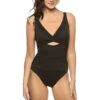 Island Goddess Twist Keyhole Plunge One Piece Swimsuit