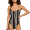 Luchia Over The Shoulder One Piece Swimsuit -Shoreline Trendy LLM BLACK BL One20Pieces Front 102481