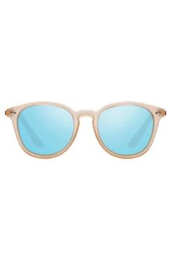 Le Specs Bandwagon Round Sunglasses 7 Le Specs Bandwagon Round Sunglasses -Shoreline Trendy LSP1502059 Sunglasses Raw Sugar Front2