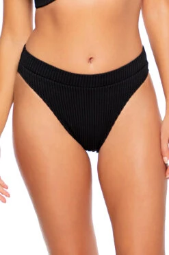 Ribbed High Leg High Waist Bikini Bottom