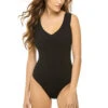 Soya Over The Shoulder One Piece Swimsuit 2 Soya Over The Shoulder One Piece Swimsuit -Shoreline Trendy M1614241 One Piece Swimsuit Noir Front