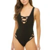 Dulcie Cutout One Piece Swimsuit 1 Dulcie Cutout One Piece Swimsuit -Shoreline Trendy M1615239 One Piece Swimsuit Noir Front