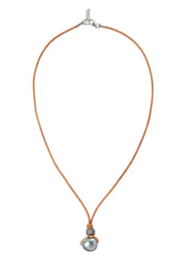 Knotted Gun Metal Peacock Pearl Necklace