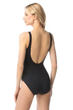 MICHAEL Michael Kors Lace Up One Piece Swimsuit 5 MICHAEL Michael Kors Lace Up One Piece Swimsuit -Shoreline Trendy MM3Q456 Bikini Top Black Back