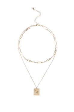 Navigation Pendant Pearl Necklace