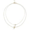 Layered Pearl Toggle Necklace -Shoreline Trendy N08432WHG1 Necklace White Front