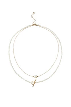 Layered Pearl Toggle Necklace