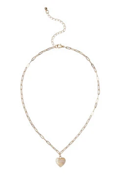 Mother Of Pearl Heart Necklace