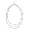 Delicate Layered Straight Bar Necklace -Shoreline Trendy N09199G3 Necklace Gold Front