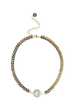 Chevron Pearl Necklace