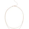 Layered Chain Necklace -Shoreline Trendy N22 119 Necklace Gold Front