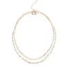 Nova Double Pearl Necklace -Shoreline Trendy NA22056 Necklace Gold Front
