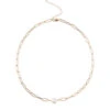 Nova Chain Pearl Necklace -Shoreline Trendy NA2230 Necklace Gold Front