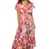 New Moon Maxi Dress -Shoreline Trendy NEW MOON MAXI Apparel Dress Waimea Pink And Rust Front