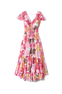 New Moon Maxi Dress -Shoreline Trendy NEW MOON MAXI Apparel Dress Waimea Pink And Rust Laydown