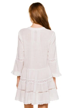 Cotton Tunic Dress -Shoreline Trendy NIM WHITE WH Tunics Back 100857